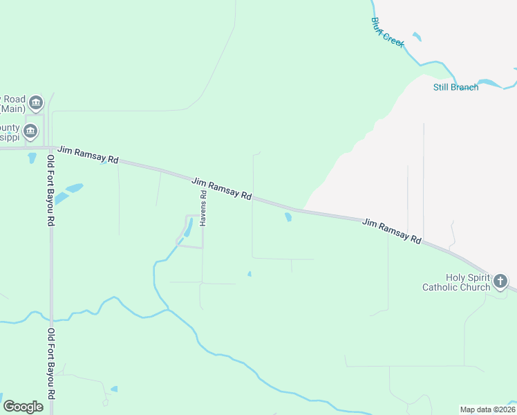 map of restaurants, bars, coffee shops, grocery stores, and more near 7496-7600 Jim Ramsay Road in Vancleave