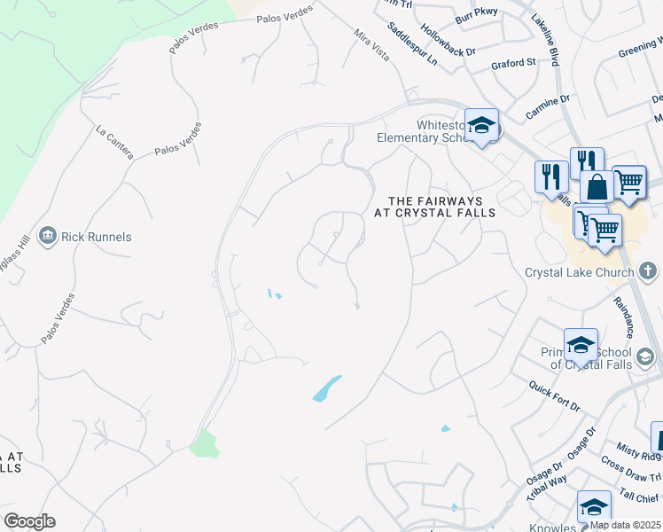 map of restaurants, bars, coffee shops, grocery stores, and more near 2308 Gift Horse Pass in Leander