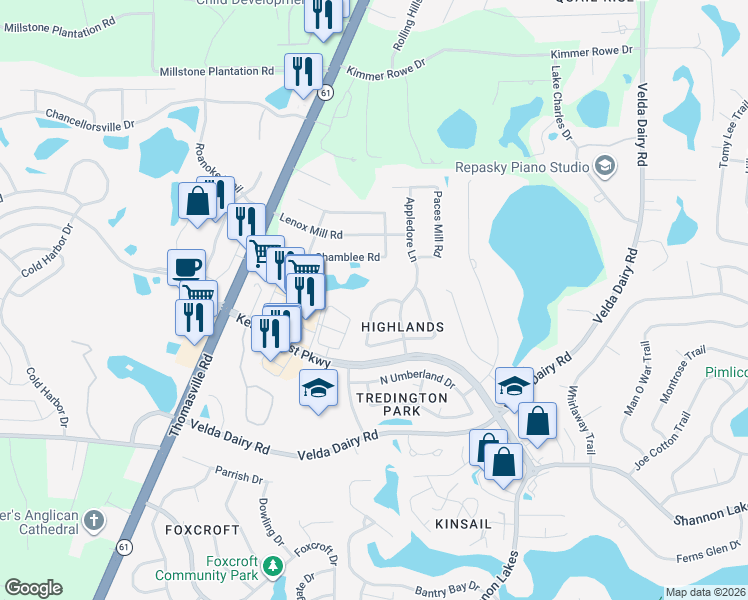 map of restaurants, bars, coffee shops, grocery stores, and more near 5366 Tewkesbury Trce in Tallahassee
