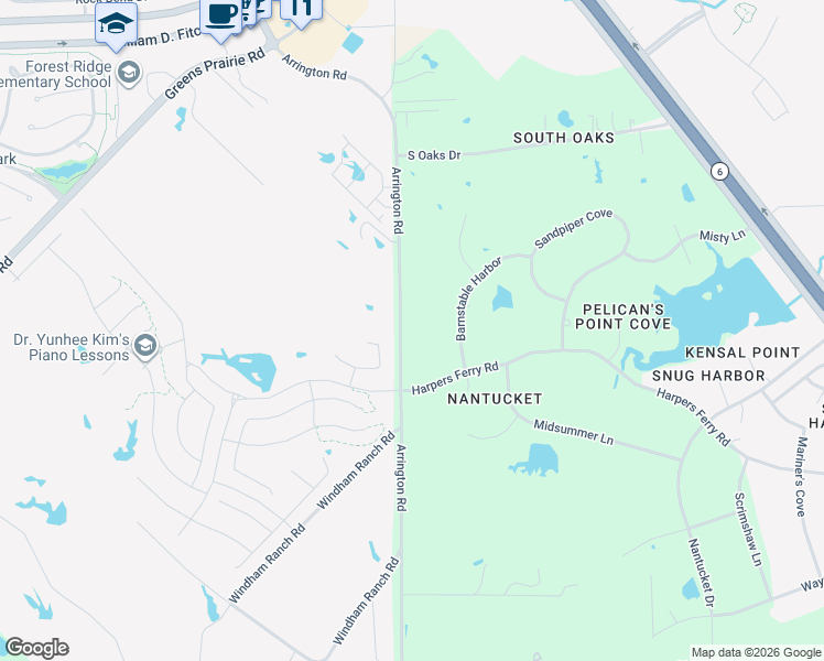 map of restaurants, bars, coffee shops, grocery stores, and more near 1879 Arrington Road in College Station