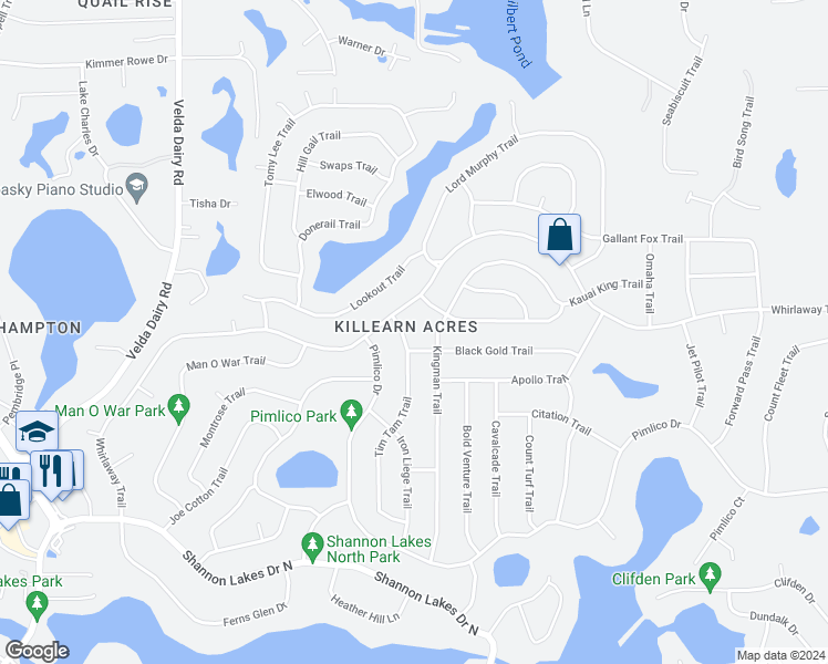 map of restaurants, bars, coffee shops, grocery stores, and more near 6739 Tim Tam Trail in Tallahassee