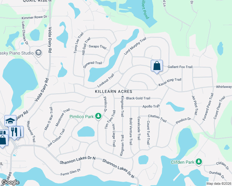 map of restaurants, bars, coffee shops, grocery stores, and more near 6739 Tim Tam Trail in Tallahassee