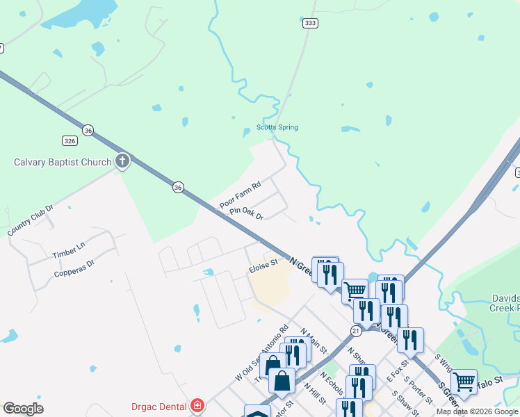 map of restaurants, bars, coffee shops, grocery stores, and more near 500 Red Bud Street in Caldwell
