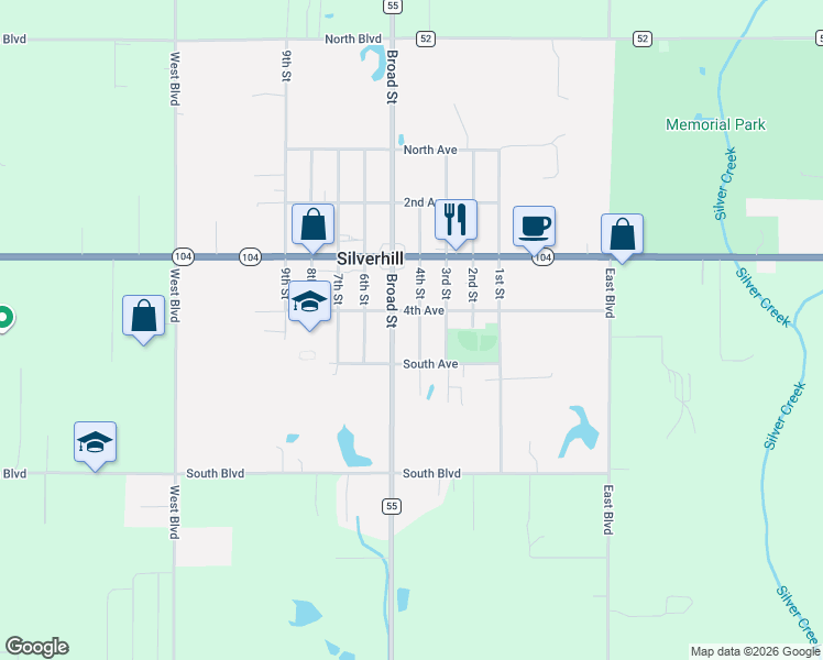 map of restaurants, bars, coffee shops, grocery stores, and more near 21831 4th Street in Silverhill