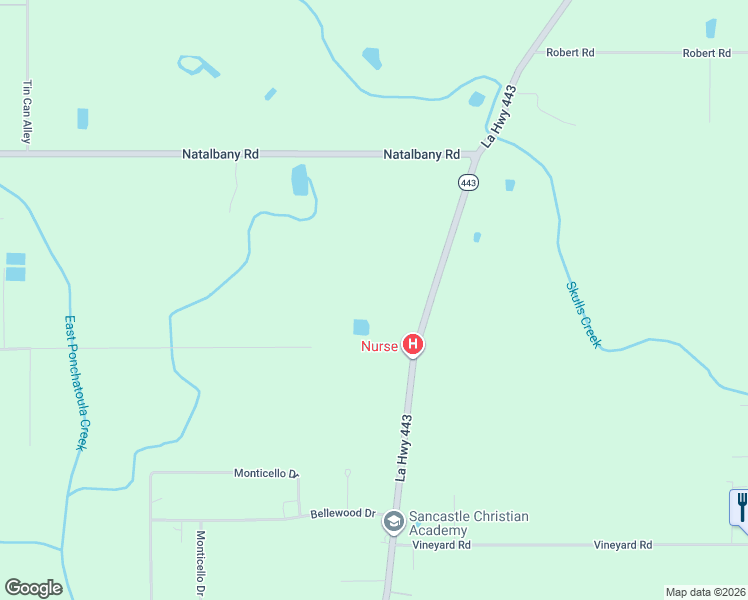 map of restaurants, bars, coffee shops, grocery stores, and more near 47325 Morris Road in Hammond