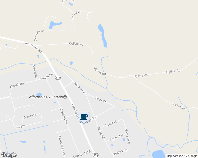 map of restaurants, bars, coffee shops, grocery stores, and more near 54814 Ogilvie Road in Callahan