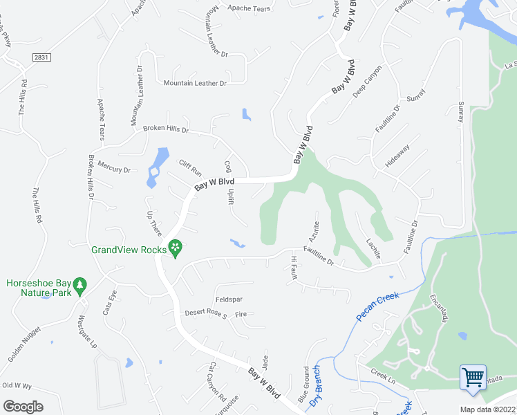 map of restaurants, bars, coffee shops, grocery stores, and more near 109 Sunshine Court in Horseshoe Bay