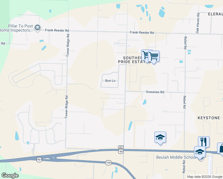 map of restaurants, bars, coffee shops, grocery stores, and more near 6825 Fort Deposit Drive in Pensacola