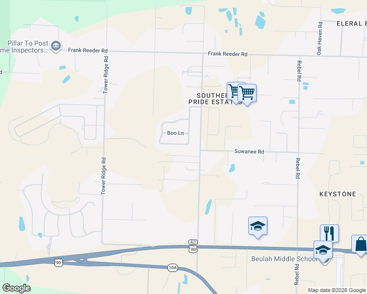 map of restaurants, bars, coffee shops, grocery stores, and more near 6825 Fort Deposit Drive in Pensacola