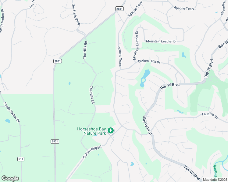 map of restaurants, bars, coffee shops, grocery stores, and more near 703 Broken Hills Drive in Horseshoe Bay