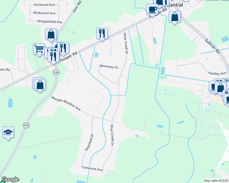 map of restaurants, bars, coffee shops, grocery stores, and more near 10437 Shoe Creek Drive in Baton Rouge