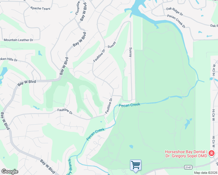 map of restaurants, bars, coffee shops, grocery stores, and more near 307 Plenty Deer in Horseshoe Bay