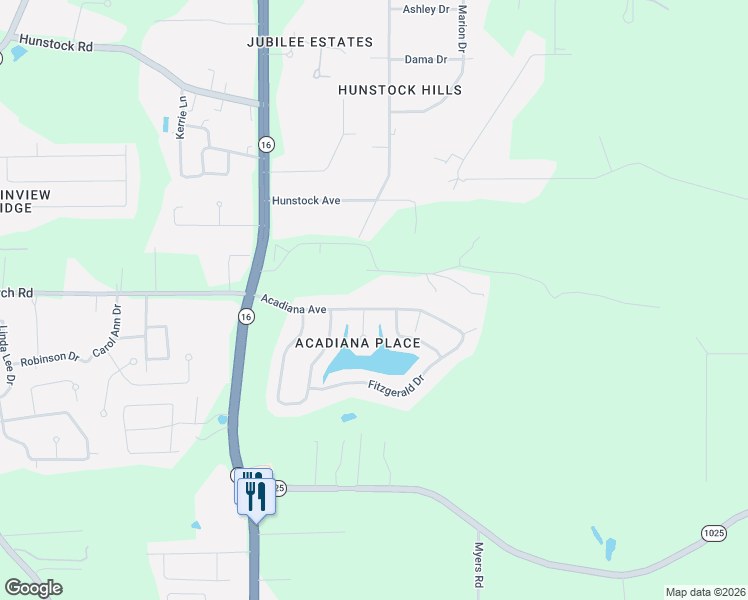 map of restaurants, bars, coffee shops, grocery stores, and more near 8055 Acadiana Avenue in Denham Springs