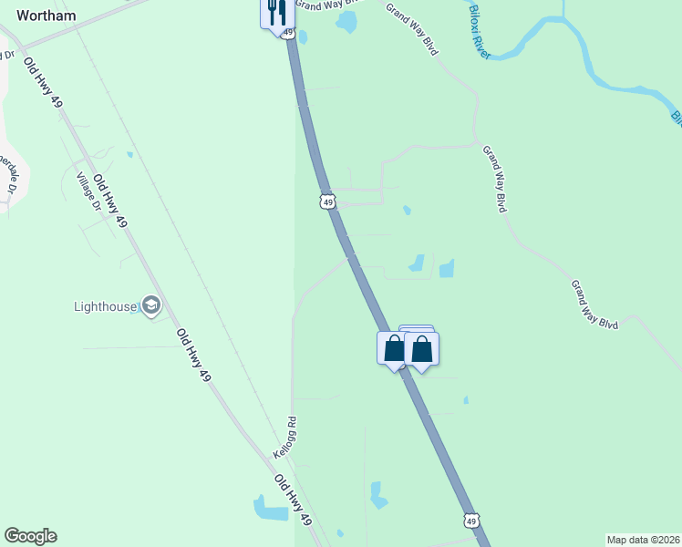 map of restaurants, bars, coffee shops, grocery stores, and more near 17684-18032 U.S. 49 in Saucier