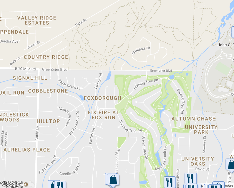 map of restaurants, bars, coffee shops, grocery stores, and more near 9948 Fairway Villas Lane in Pensacola