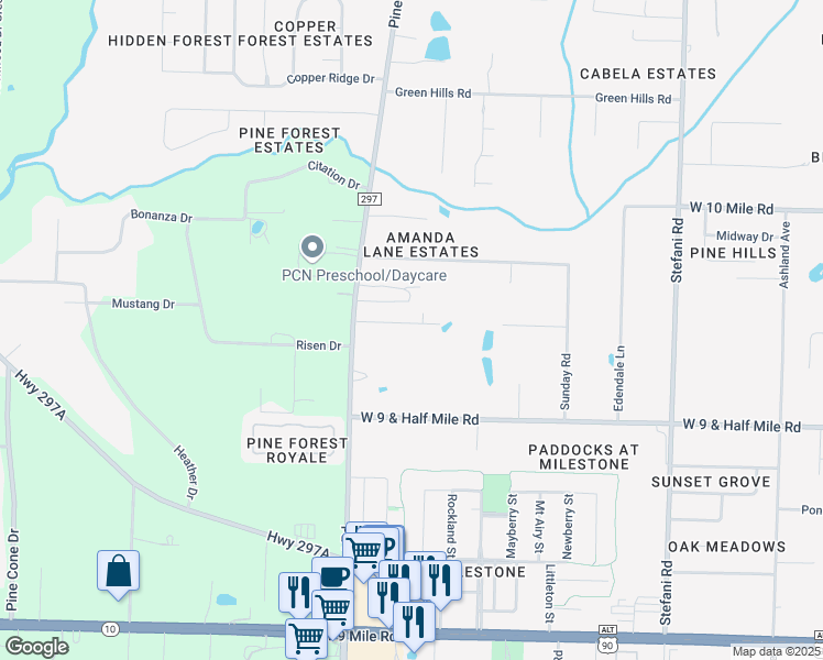 map of restaurants, bars, coffee shops, grocery stores, and more near 1801 Winston Street in Ensley