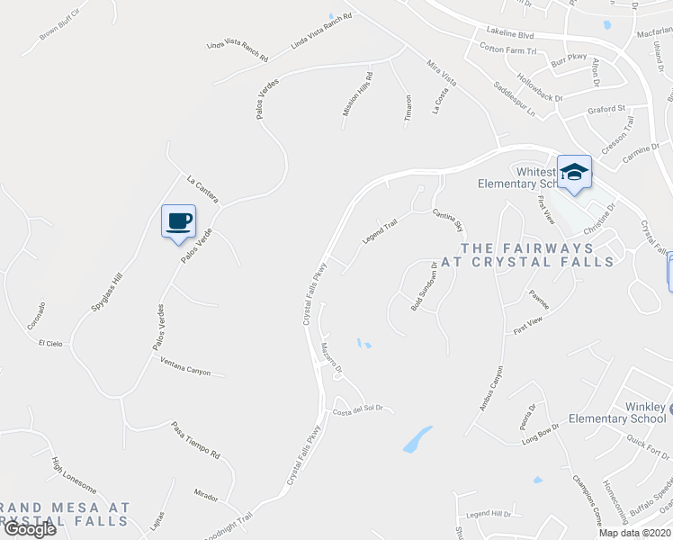 map of restaurants, bars, coffee shops, grocery stores, and more near 2433 Legend Trail in Leander