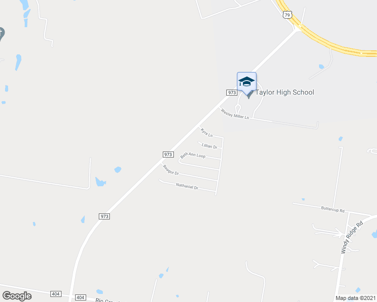 map of restaurants, bars, coffee shops, grocery stores, and more near 132 Beth Ann Loop in Taylor