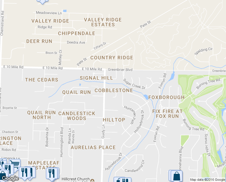 map of restaurants, bars, coffee shops, grocery stores, and more near 1037 Cobblestone Drive in Pensacola