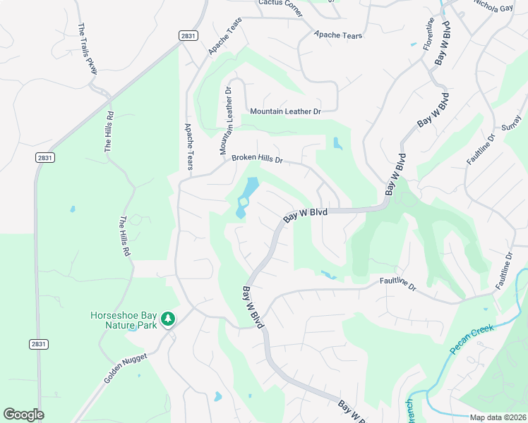 map of restaurants, bars, coffee shops, grocery stores, and more near 109 Comanche Agate in Horseshoe Bay