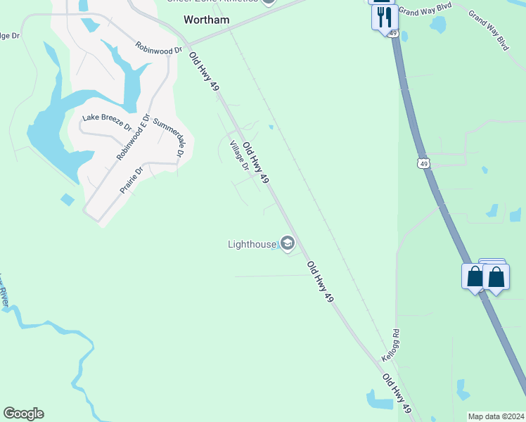 map of restaurants, bars, coffee shops, grocery stores, and more near 18031 Old Highway 49 in Saucier