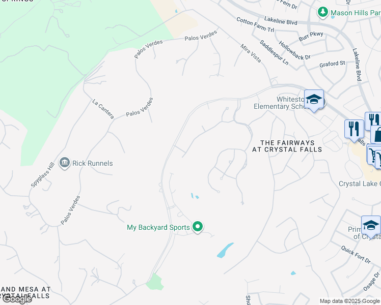 map of restaurants, bars, coffee shops, grocery stores, and more near 2420 Legend Trail in Leander