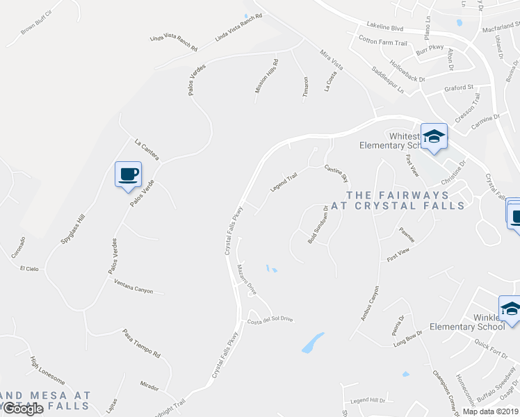 map of restaurants, bars, coffee shops, grocery stores, and more near 2312 Legend Trail in Leander