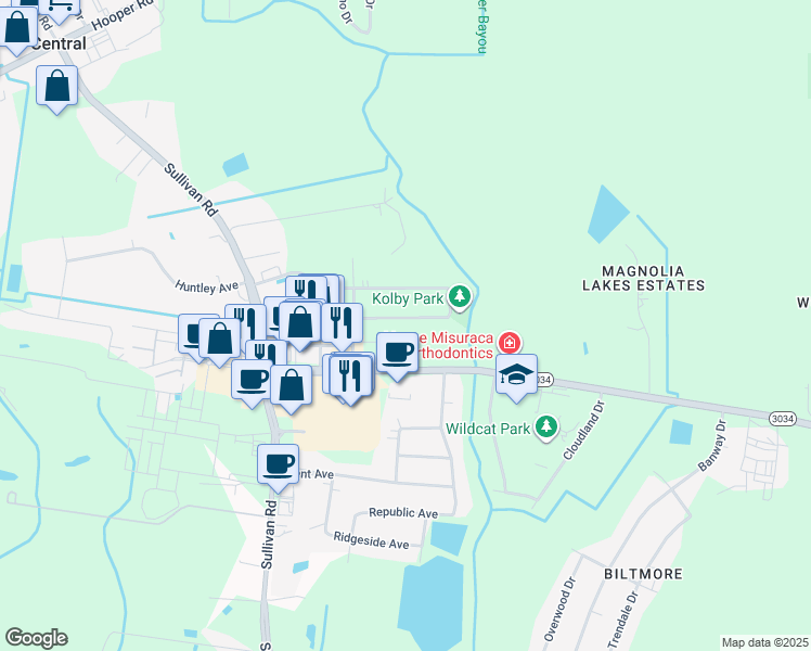map of restaurants, bars, coffee shops, grocery stores, and more near 14828 Forest Grove Avenue in Baton Rouge