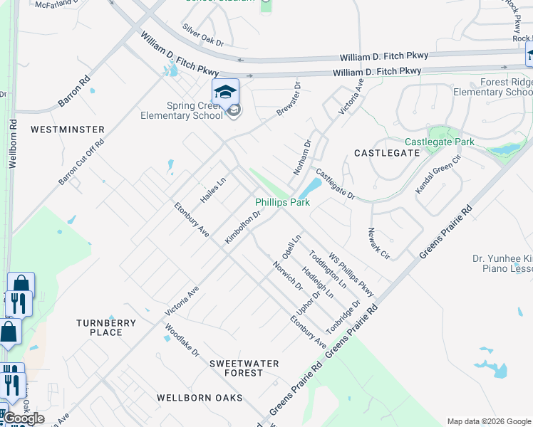 map of restaurants, bars, coffee shops, grocery stores, and more near 2507 Kimbolton Drive in College Station