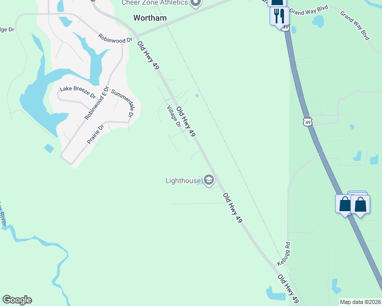 map of restaurants, bars, coffee shops, grocery stores, and more near 18043 Old Highway 49 in Saucier