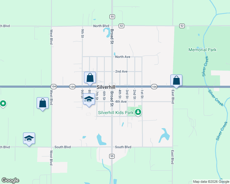 map of restaurants, bars, coffee shops, grocery stores, and more near 21925 4th Street in Silverhill