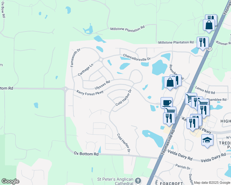 map of restaurants, bars, coffee shops, grocery stores, and more near 2591 Manassas Way in Tallahassee