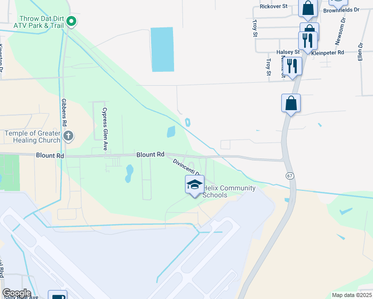 map of restaurants, bars, coffee shops, grocery stores, and more near 4405 Blount Road in Baton Rouge