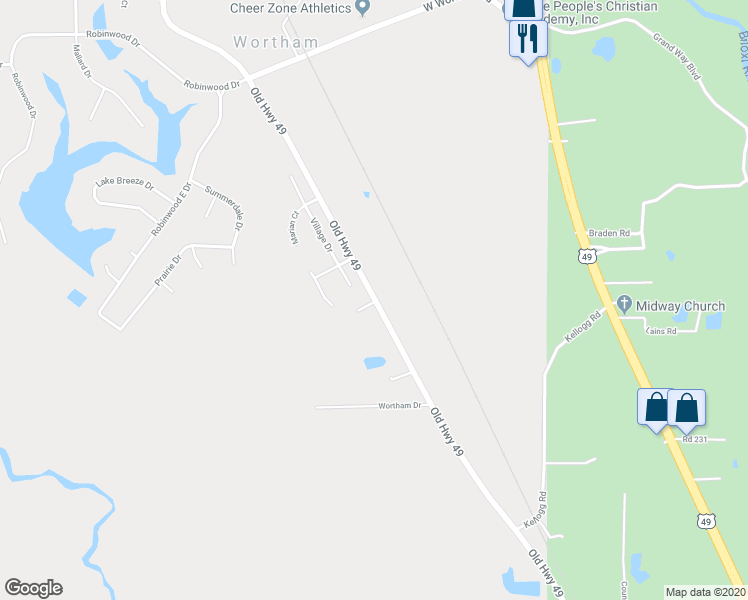 map of restaurants, bars, coffee shops, grocery stores, and more near 18037 Old Highway 49 in Saucier
