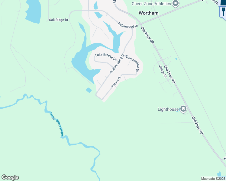 map of restaurants, bars, coffee shops, grocery stores, and more near 18046 Prairie Drive in Saucier