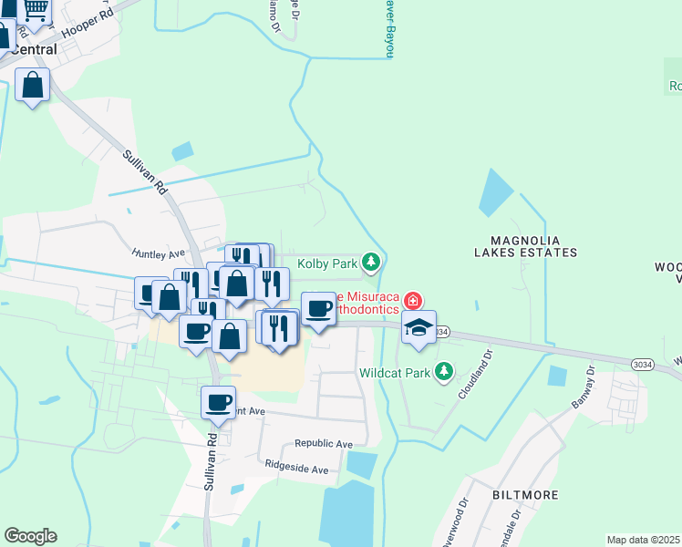 map of restaurants, bars, coffee shops, grocery stores, and more near 14828 Forest Grove Avenue in Baton Rouge