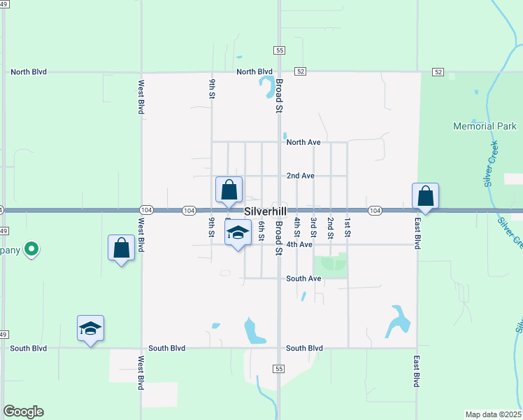 map of restaurants, bars, coffee shops, grocery stores, and more near 6th Street in Silverhill