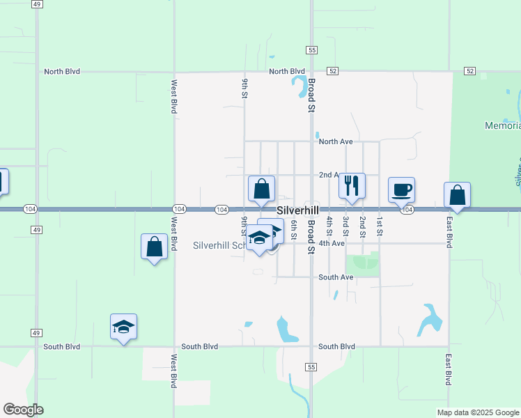 map of restaurants, bars, coffee shops, grocery stores, and more near 22073 8th Street in Silverhill
