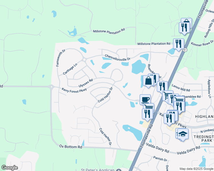 map of restaurants, bars, coffee shops, grocery stores, and more near 2628 Manassas Way in Tallahassee