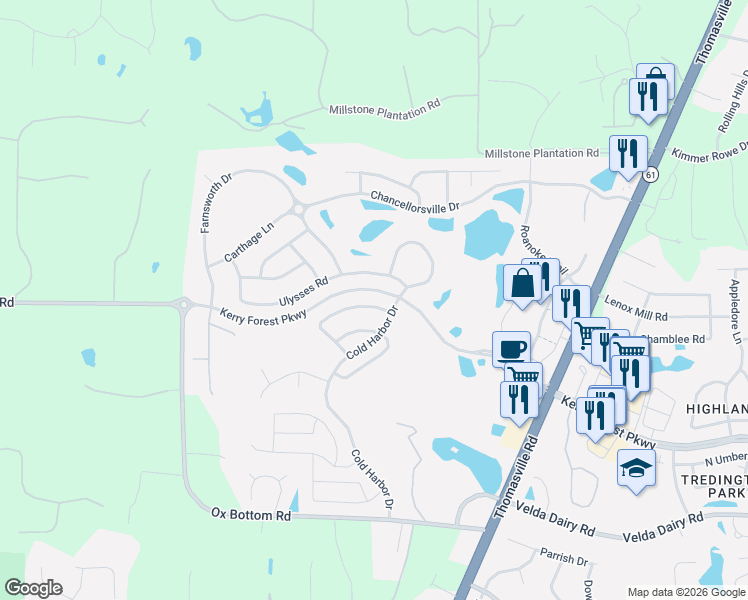map of restaurants, bars, coffee shops, grocery stores, and more near 2628 Manassas Way in Tallahassee