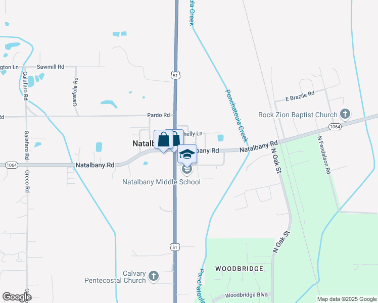 map of restaurants, bars, coffee shops, grocery stores, and more near in Natalbany