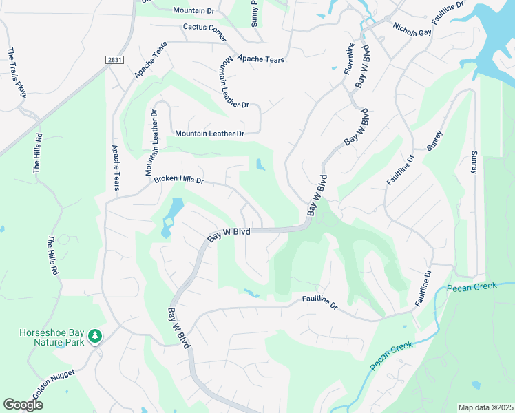 map of restaurants, bars, coffee shops, grocery stores, and more near 1411 Broken Hills Drive in Horseshoe Bay