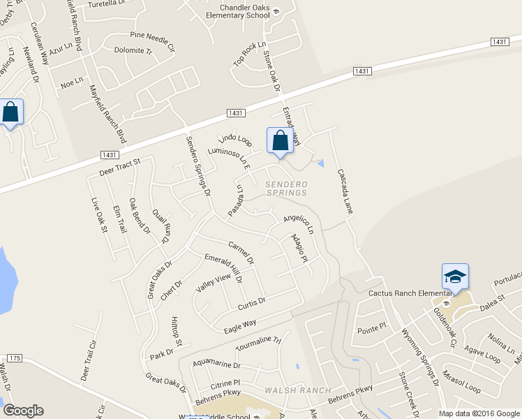 map of restaurants, bars, coffee shops, grocery stores, and more near 4000 Arbol Cove in Round Rock