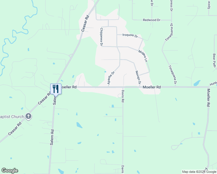 map of restaurants, bars, coffee shops, grocery stores, and more near 475 Moeller Road in Picayune