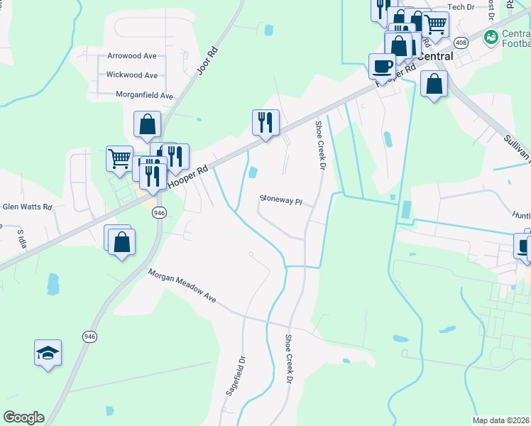 map of restaurants, bars, coffee shops, grocery stores, and more near 12318 Stoneway Pl in Baton Rouge