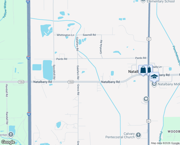 map of restaurants, bars, coffee shops, grocery stores, and more near 14186 Northgate Drive in Tickfaw