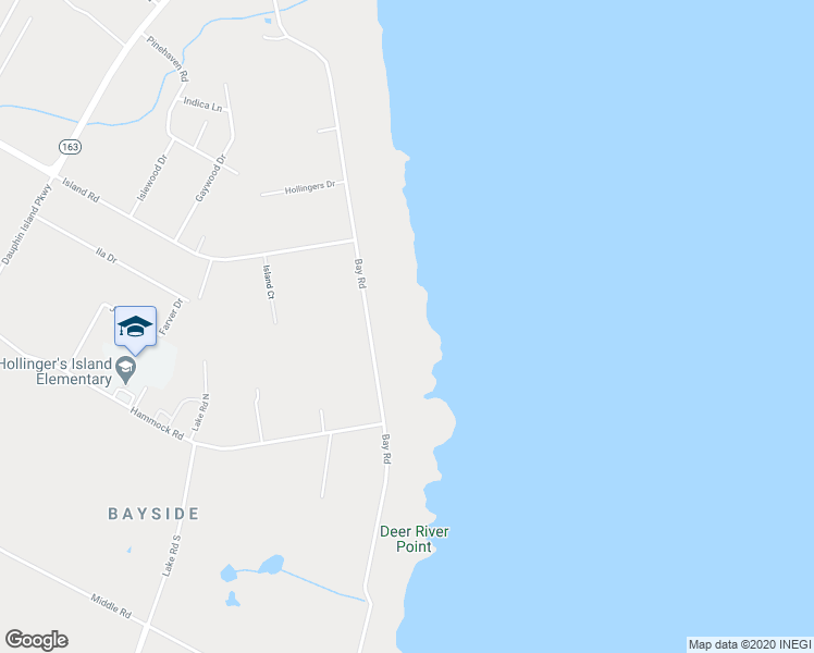 map of restaurants, bars, coffee shops, grocery stores, and more near 6993 Bay Road in Mobile