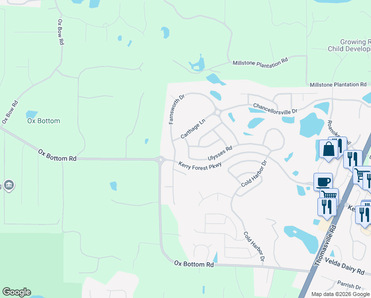 map of restaurants, bars, coffee shops, grocery stores, and more near 2530 Ulysses Road in Tallahassee