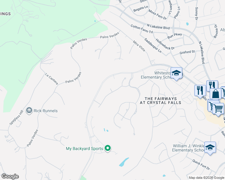 map of restaurants, bars, coffee shops, grocery stores, and more near 2312 Legend Trail in Leander