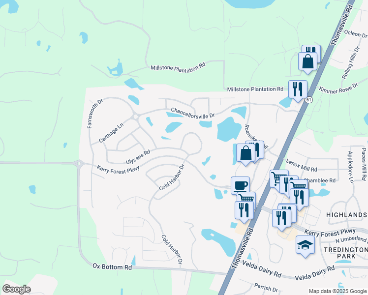 map of restaurants, bars, coffee shops, grocery stores, and more near 2628 Manassas Way in Tallahassee